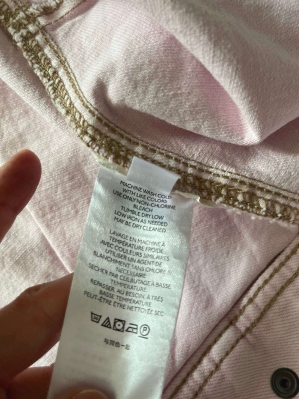 NWT Free People We the Free pale pink denim chore jacket M cotton jean jacket - Picture 8 of 11